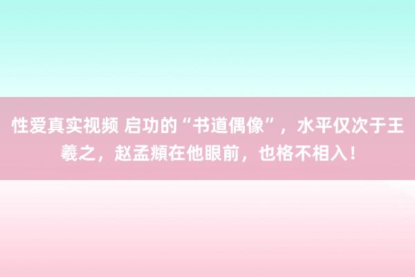 性爱真实视频 启功的“书道偶像”，水平仅次于王羲之，赵孟頫在他眼前，也格不相入！