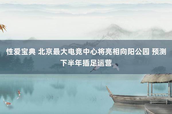 性爱宝典 北京最大电竞中心将亮相向阳公园 预测下半年插足运营