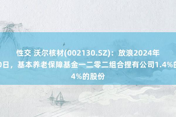 性交 沃尔核材(002130.SZ)：放浪2024年6月30日，基本养老保障基金一二零二组合捏有公司1.4%的股份