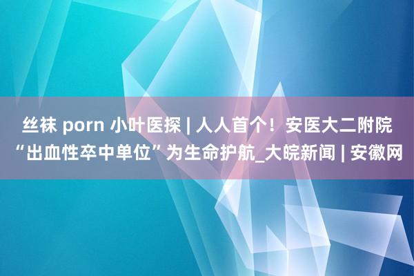 丝袜 porn 小叶医探 | 人人首个！安医大二附院“出血性卒中单位”为生命护航_大皖新闻 | 安徽网