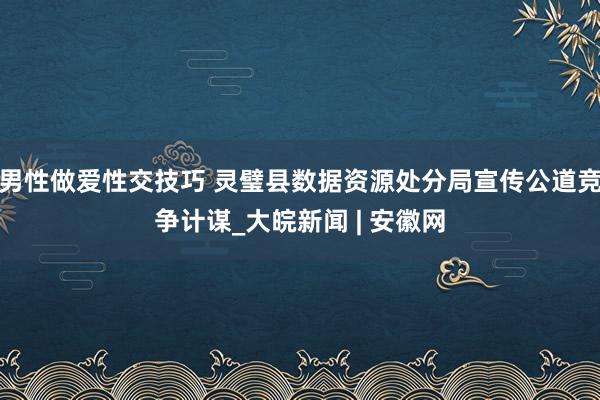 男性做爱性交技巧 灵璧县数据资源处分局宣传公道竞争计谋_大皖新闻 | 安徽网