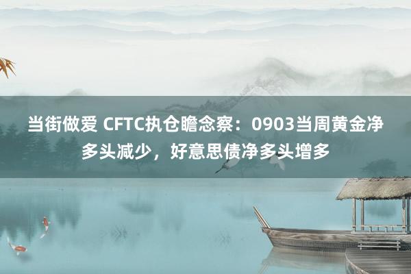 当街做爱 CFTC执仓瞻念察：0903当周黄金净多头减少，好意思债净多头增多