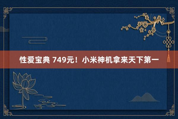 性爱宝典 749元！小米神机拿来天下第一