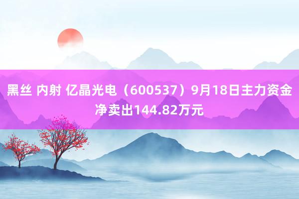 黑丝 内射 亿晶光电（600537）9月18日主力资金净卖出144.82万元