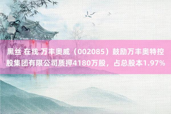 黑丝 在线 万丰奥威（002085）鼓励万丰奥特控股集团有限公司质押4180万股，占总股本1.97%