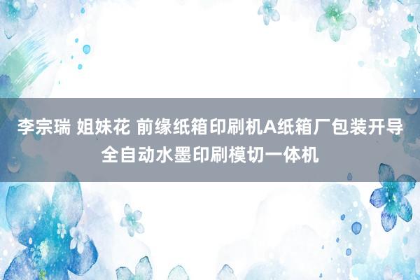 李宗瑞 姐妹花 前缘纸箱印刷机A纸箱厂包装开导全自动水墨印刷模切一体机