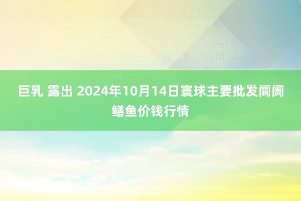 巨乳 露出 2024年10月14日寰球主要批发阛阓鳝鱼价钱行情