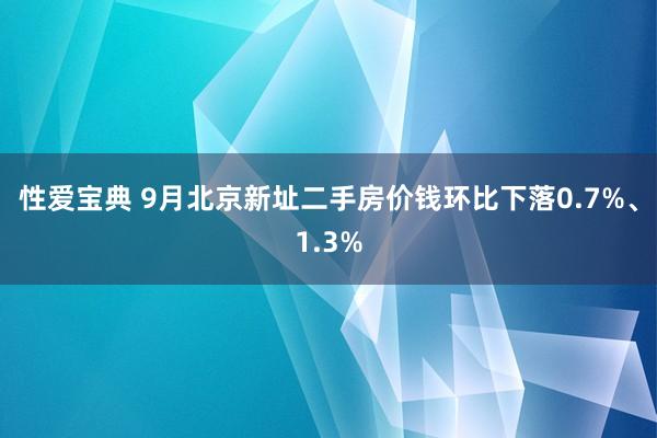 性爱宝典 9月北京新址二手房价钱环比下落0.7%、1.3%