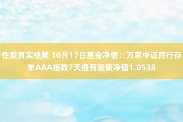 性爱真实视频 10月17日基金净值：万家中证同行存单AAA指数7天捏有最新净值1.0538