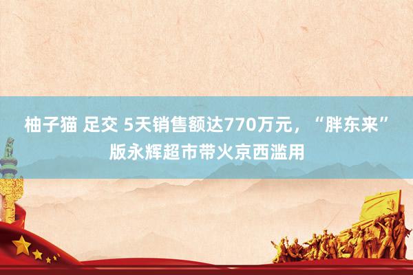 柚子猫 足交 5天销售额达770万元，“胖东来”版永辉超市带火京西滥用