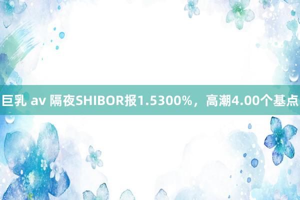 巨乳 av 隔夜SHIBOR报1.5300%，高潮4.00个基点