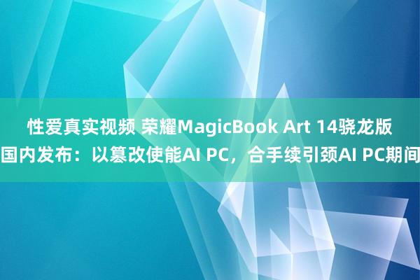 性爱真实视频 荣耀MagicBook Art 14骁龙版国内发布：以篡改使能AI PC，合手续引颈AI PC期间