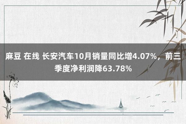 麻豆 在线 长安汽车10月销量同比增4.07%，前三季度净利润降63.78%