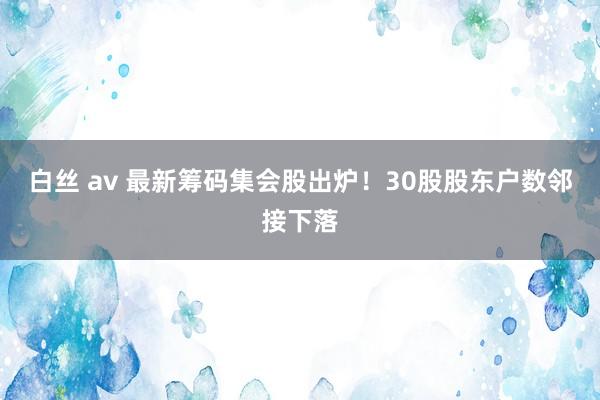 白丝 av 最新筹码集会股出炉！30股股东户数邻接下落