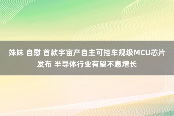 妹妹 自慰 首款宇宙产自主可控车规级MCU芯片发布 半导体行业有望不息增长