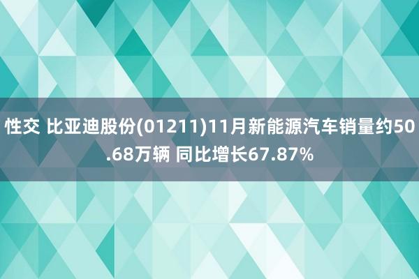 性交 比亚迪股份(01211)11月新能源汽车销量约50.68万辆 同比增长67.87%