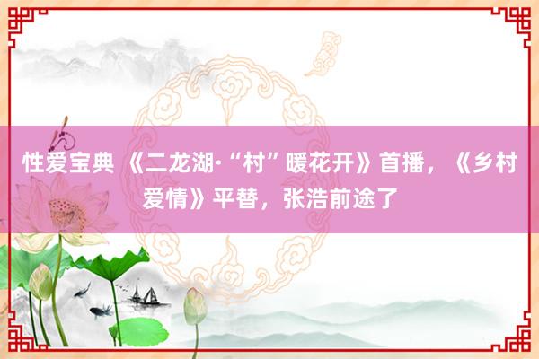 性爱宝典 《二龙湖·“村”暖花开》首播，《乡村爱情》平替，张浩前途了