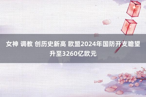 女神 调教 创历史新高 欧盟2024年国防开支瞻望升至3260亿欧元