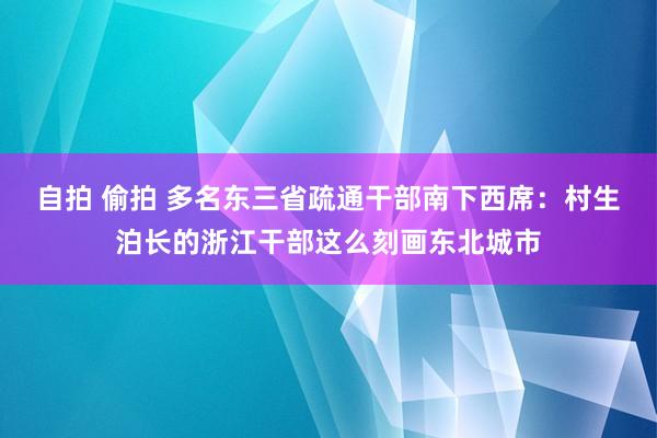 自拍 偷拍 多名东三省疏通干部南下西席：村生泊长的浙江干部这么刻画东北城市