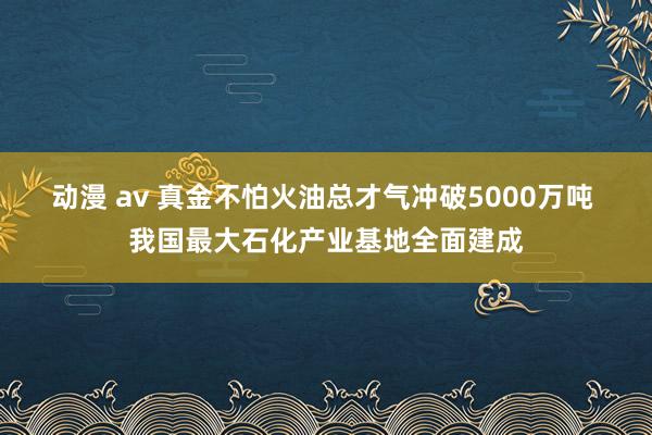 动漫 av 真金不怕火油总才气冲破5000万吨 我国最大石化产业基地全面建成