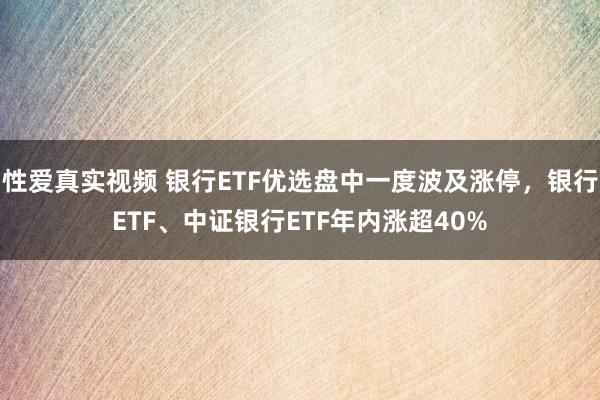 性爱真实视频 银行ETF优选盘中一度波及涨停，银行ETF、中证银行ETF年内涨超40%