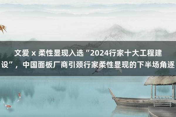 文爱 x 柔性显现入选“2024行家十大工程建设”，中国面板厂商引颈行家柔性显现的下半场角逐