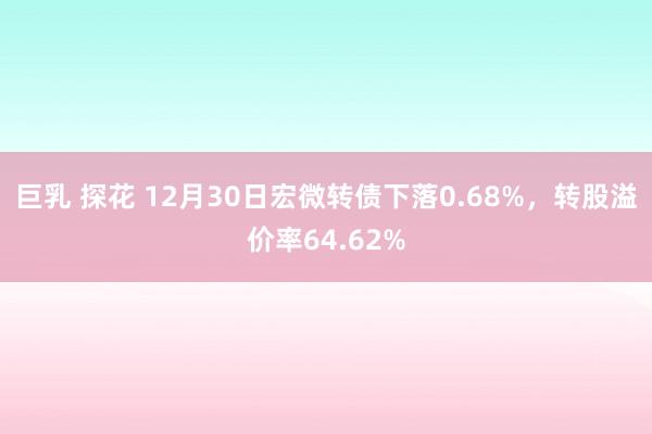 巨乳 探花 12月30日宏微转债下落0.68%，转股溢价率64.62%