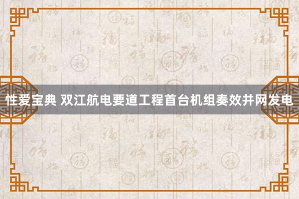 性爱宝典 双江航电要道工程首台机组奏效并网发电