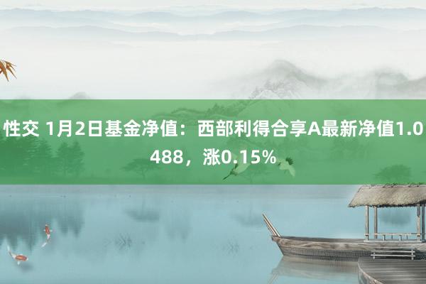 性交 1月2日基金净值：西部利得合享A最新净值1.0488，涨0.15%