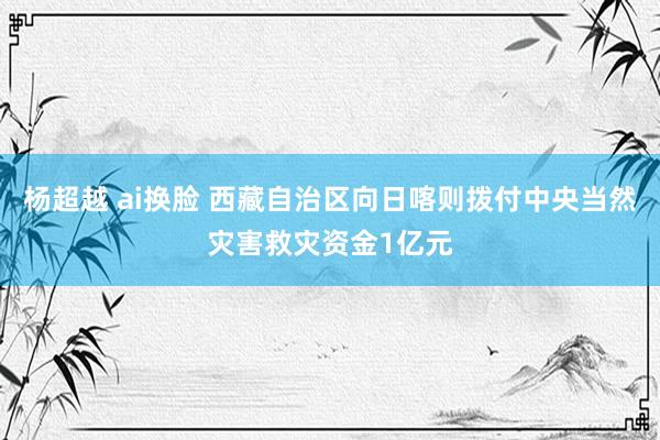 杨超越 ai换脸 西藏自治区向日喀则拨付中央当然灾害救灾资金1亿元