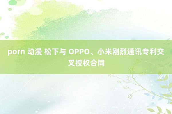 porn 动漫 松下与 OPPO、小米刚烈通讯专利交叉授权合同